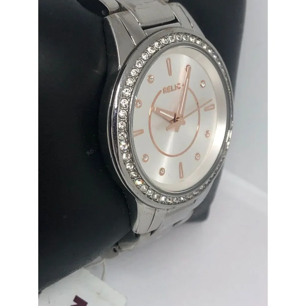 Relic ZR12115 Women's Stainless Steel Analog Silver Dial Quartz Wrist Watch HO84